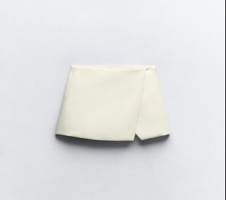Zara White Asymmetric Skort Skirt