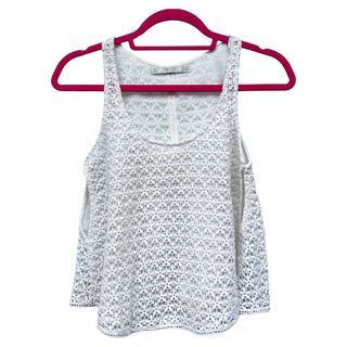 ZARA White Crochet Sleeveless Top