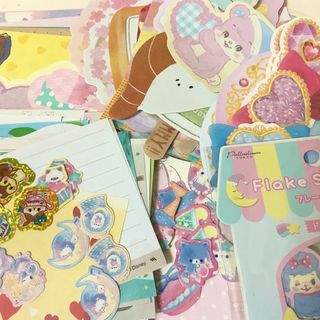 100+ pcs take all destash assorted japanese memos and sticker flakes set bundle