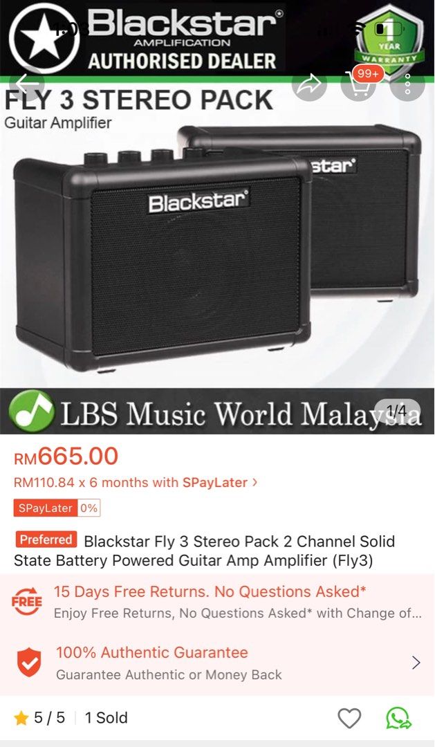 [30% Discount] Blackstar Fly 3 Stereo Pack 2 Channel Battery Powered ...