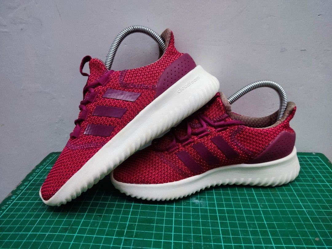 adidas cloudfoam ultimate red shoes running daily sepatu tali ringan Fesyen Wanita Sepatu di Carousell