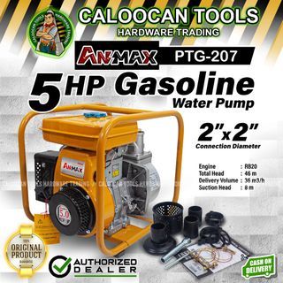 ANMAX Gasoline Engine Water Pump 2"x2" 5hp 3600Rpm Heavy Duty (PTG-207)