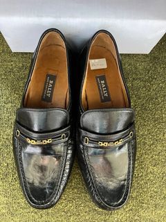 Authentic Bally Black Leather Loafers  for Men sz 6
