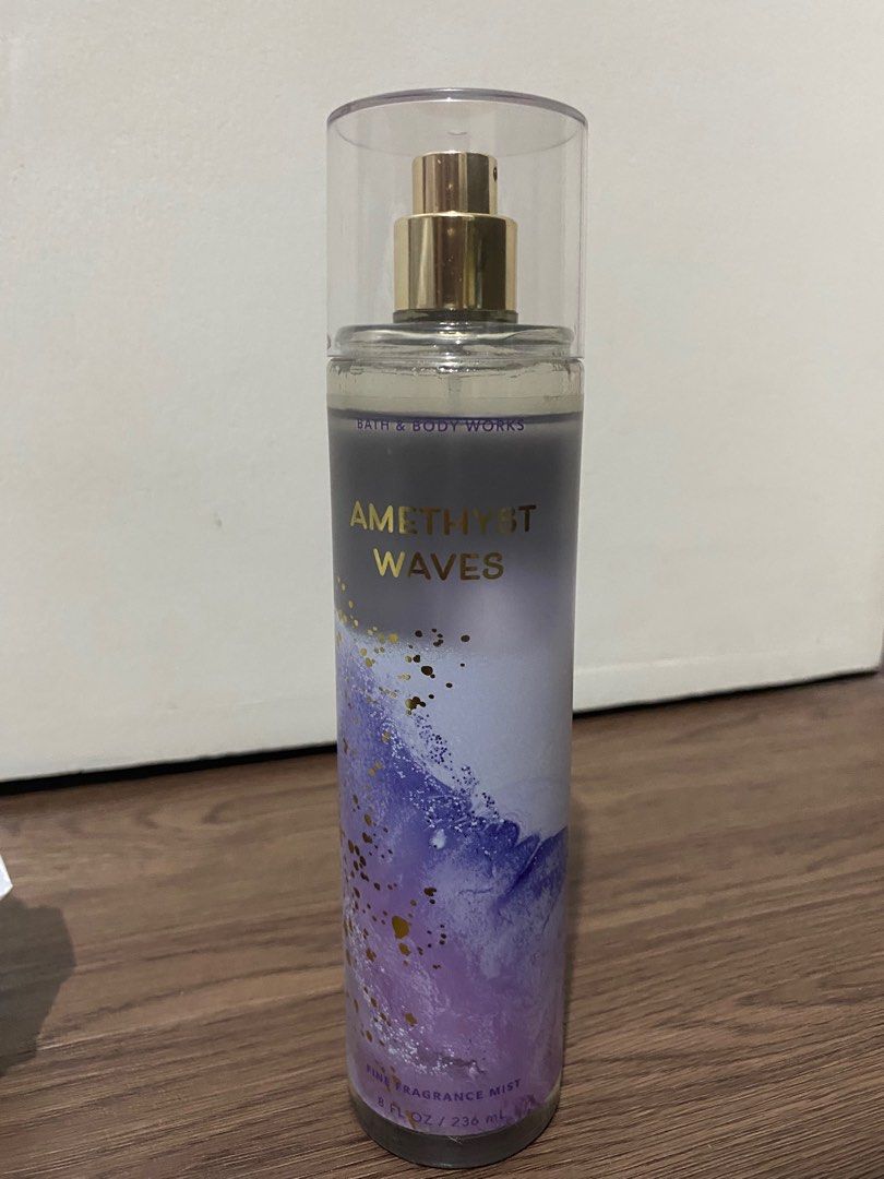 BBW Amethyst Waves (Category: Fragrance & Deodorants) located in Quezon City. Submitted by beyaa_a (Listing ID 1296679810, Image 1). Description: ✨Original 100% ✨Sprayed only a few times. You can see the dent on the pictures. ✨RFS: Too may perfumes, especially BBW.