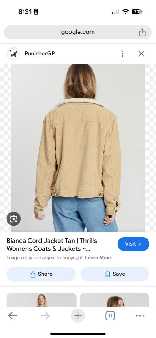 Thrills bianca cord jacket tan hot sale