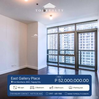 Brand New 2BR Condo for Sale in BGC, Fort Bonifacio, Taguig at East Gallery Place