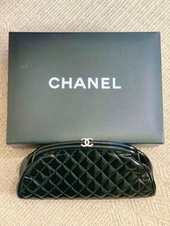 CHANEL Rare Clutch Bag Handbag Black Enamel