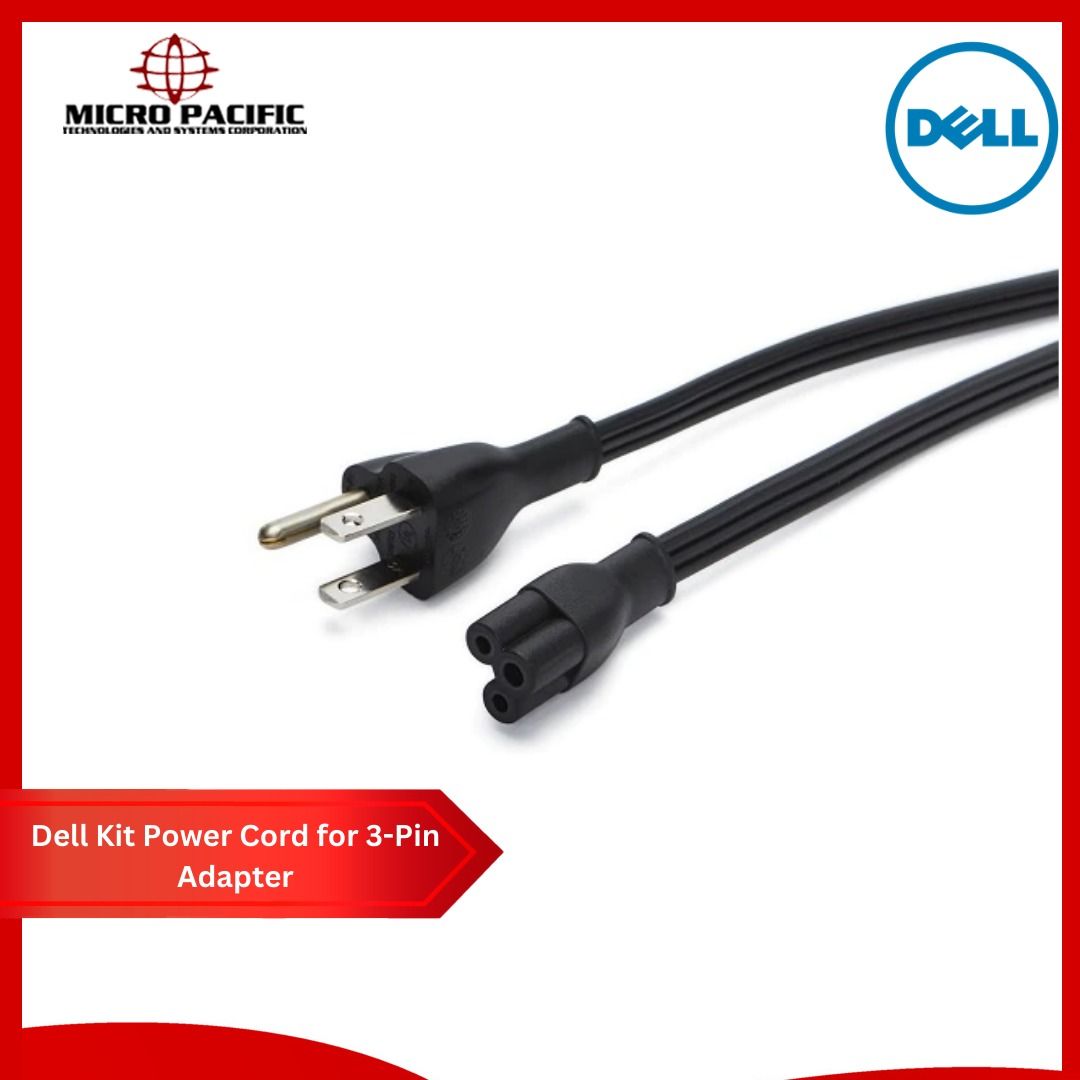 DELL KIT POWERCORD FOR 3-PIN ADAPTER (Category: Chargers) located in Makati City. Submitted by micro_pacific (Listing ID 1211620150, Image 1). Description: Stop lugging your AC adapter back and forth between home and office. Get a second AC adapter for your notebook and keep one in the office and one for home or travel. The 65-Watt AC Adapter from Dell™ is specially designed to meet the power needs of your Dell™ laptop. Packed with of 65-Watt pow