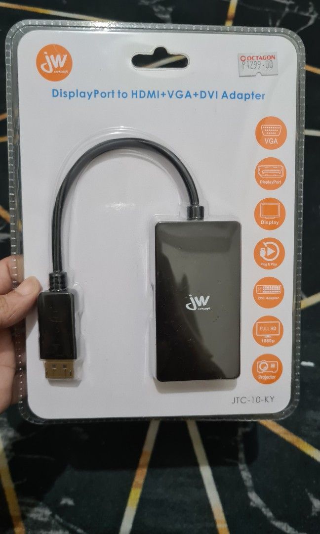 DisplayPort to HDMI / VGA / DVI Adapter (Category: Cables & Adaptors) located in Pasig City. Submitted by dreambox112 (Listing ID 1296700813, Image 1). Description: With Receipt, bought in Octagon last January 2024. Used this for 2mos then changed my setup and now I don't need it anymore. MOP: Gcash / BPI Delivery: GGX / Grab / Lalamove.