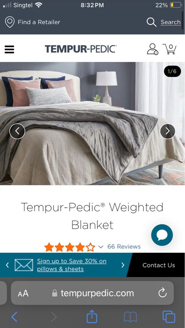 BRAND NEW Tempur Pedic Weighted Blanket 20lbs 9kg Original AUTHENTIC not avail in singapore tempur store