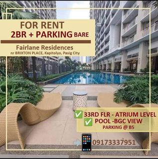For Rent 2 BR Condo at Fairlane Res nr Brixton Place