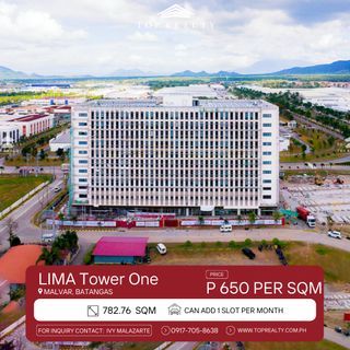 For Rent: 650/SQM Brand New Office Space in Malvar, Batangas at LIMA Tower One