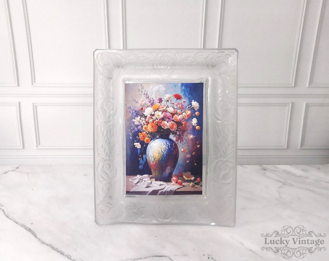Frame Bunga Vintage Kristal Bening Foto - Flower Shaped Crystal Clear ...