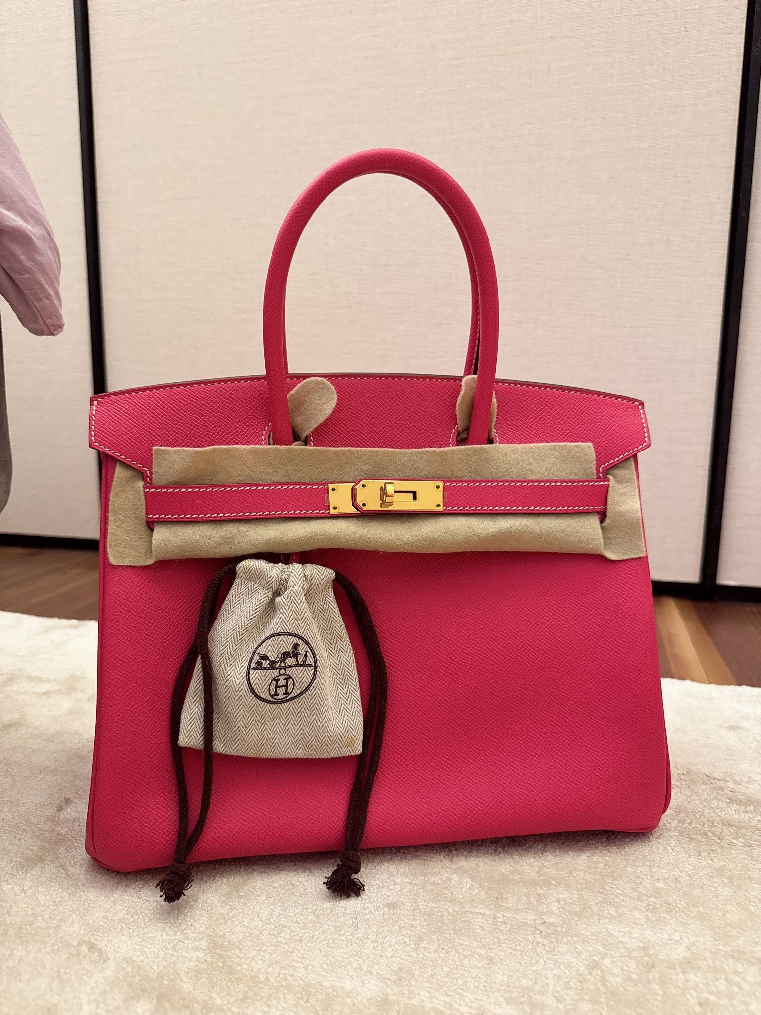 Hermes Birkin 30 Rose Tyrien Epsom GHW, Luxury, Bags Wallets on