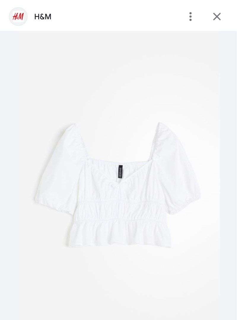 H&m white blouse (Category: Blouses) located in Norzagaray. Submitted by stylesph (Listing ID 1296641869, Image 1). Description: With tag Size med.