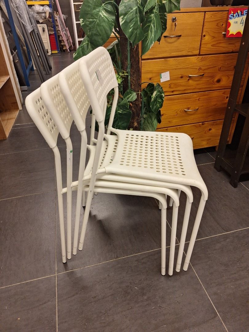 IKEA ADDE Dining Chair white Kerusi Makan IKEA ADDE putih 39x47x77 cm Furniture Home Living Furniture Chairs on Carousell