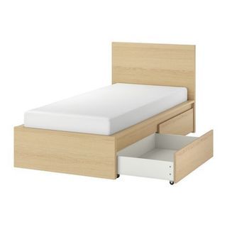 Ikea Malm Bed (Single Bed with Storage Drawers)