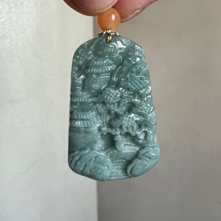 Jade Landscape Pendant and Necklace