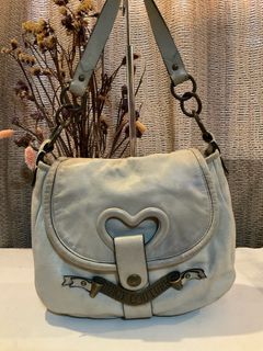 Juicy Couture…Light Grey Blue Leather Baguette