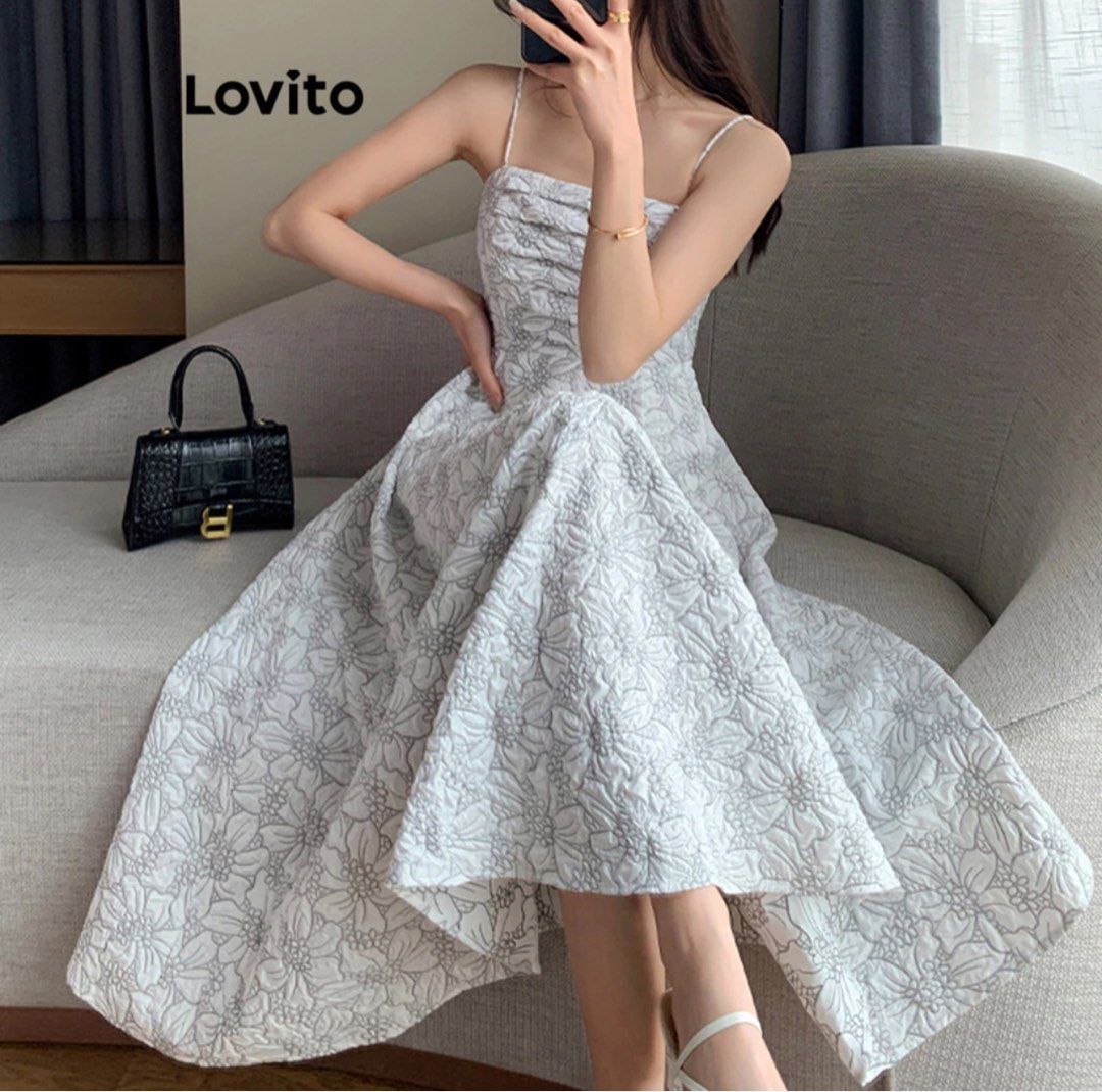 Light grey floral dress top