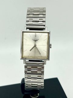 Longines Square Cased Silver Dial Stainless Steel