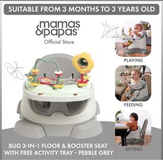 Baby seat booster Bug 3-in-1 Floor - Pebble Gray