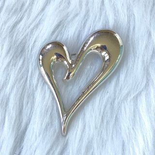 Monet Vintage Silver Tone Heart Brooch