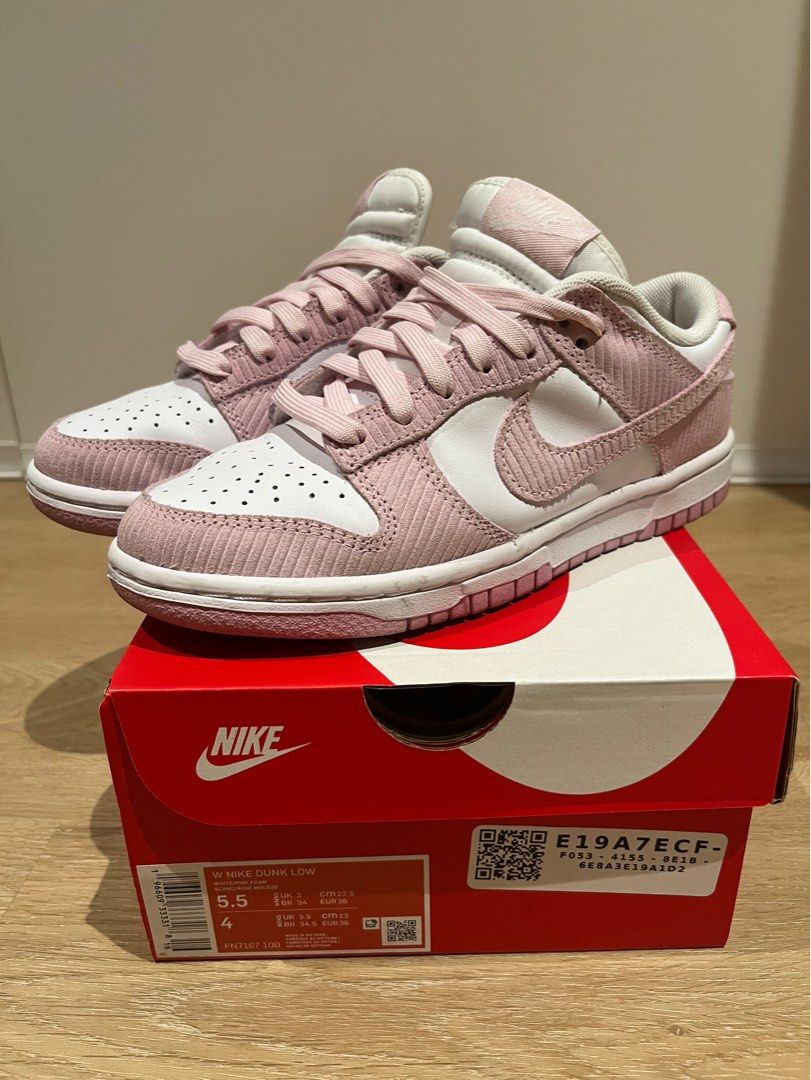 Nike Dunk Low Pink Corduroy, Women's Fashion, Footwear, Sneakers