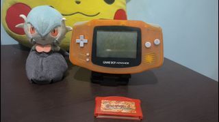 Nintendo Gameboy Advance Transparent Orange & Pokemon Fire Red