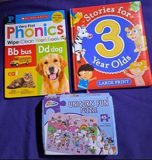 Phonics Workbook,  Story book, & puzzle bundle