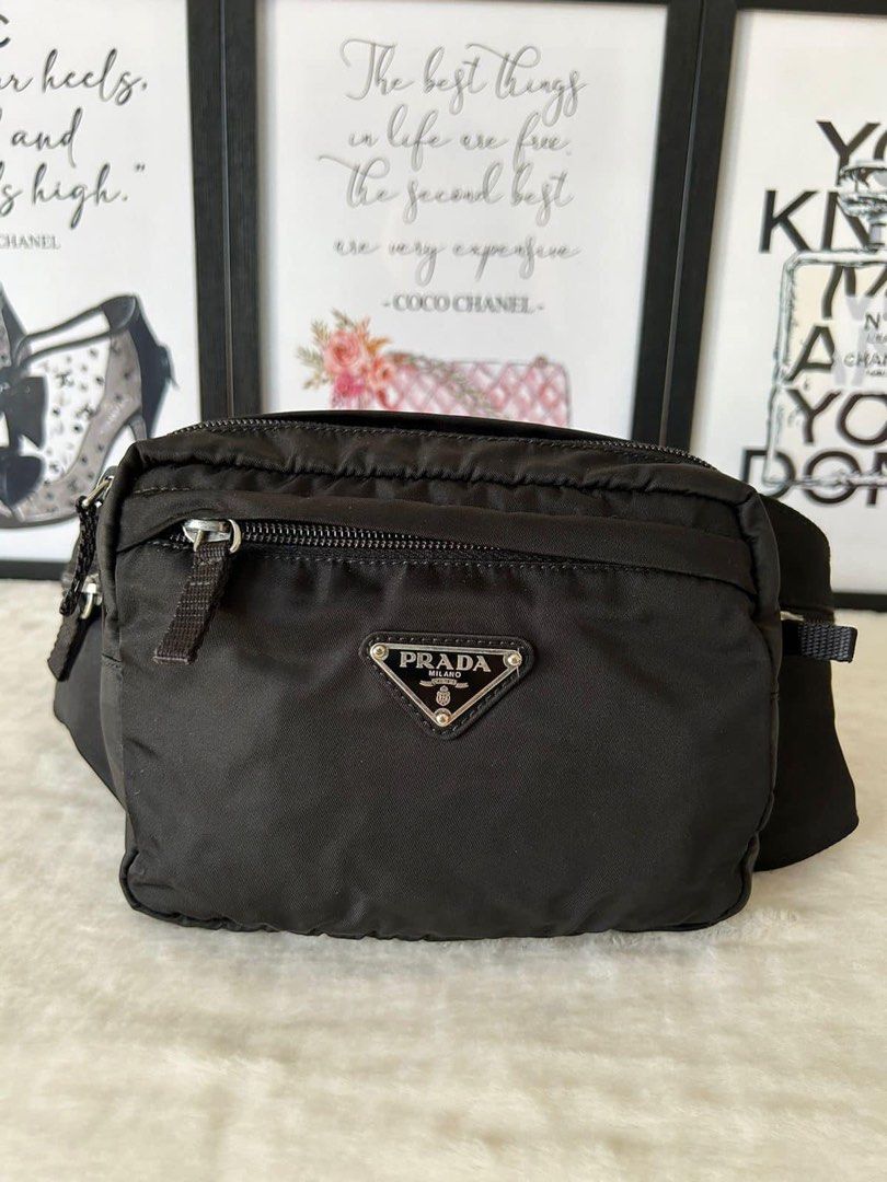 Prada Nylon Bumbag/ Beltbag (Category: Luxury Bags & Wallets) located in Manila. Submitted by bagislifeshop (Listing ID 1296726309, Image 2). Description: ☑️Available in Pampanga ✅Condition: 8.8/10 ✅Colour: Black in SHW ✅Material: Nylon ✅Inclusion: Dustbag .