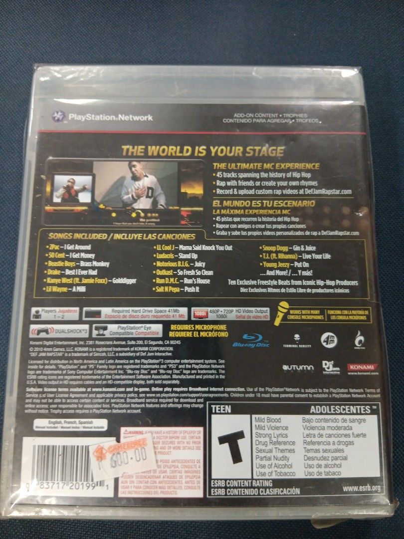 PS3 Def Jam Rapstar (Category: PlayStation) located in Manila. Submitted by ayinong0453384 (Listing ID 1296600553, Image 2). Description: item is in excellent condition mint pm for order.