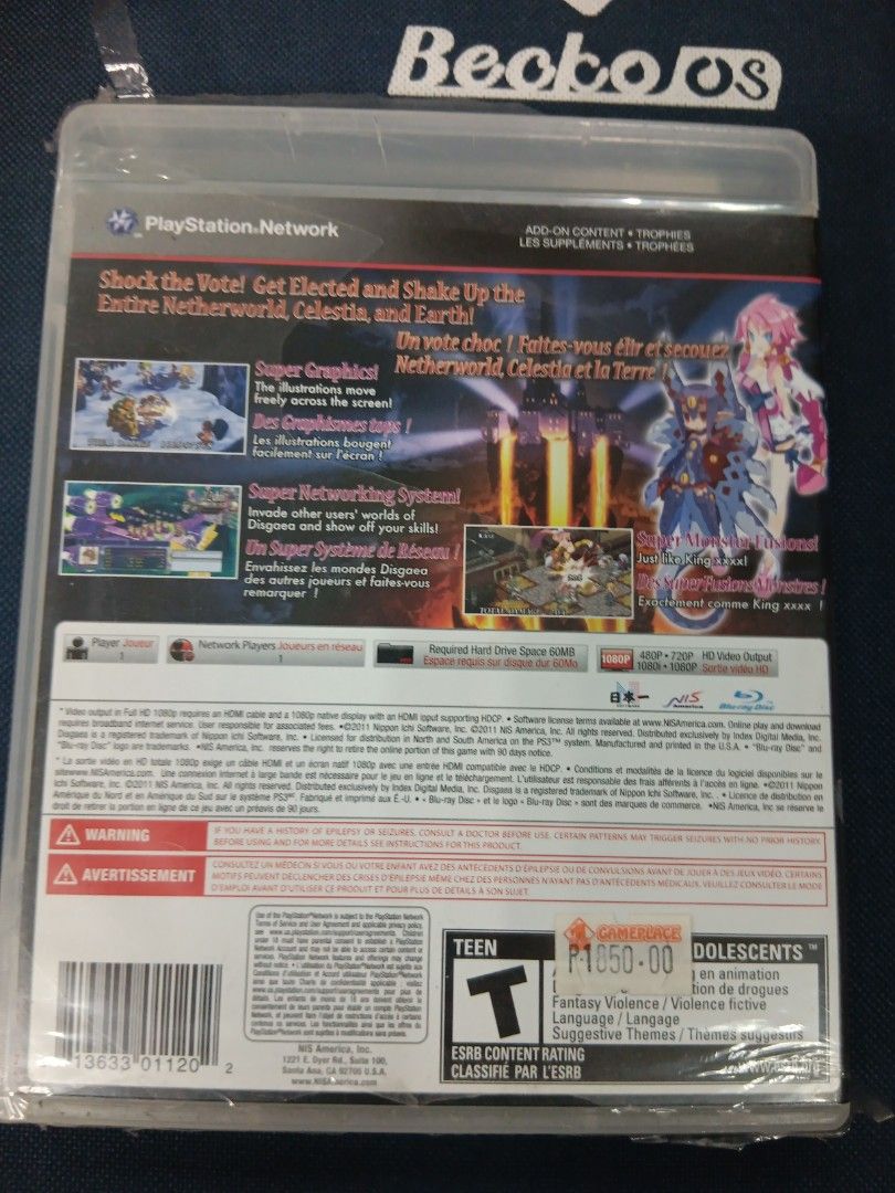 PS3 Disgaea 4 (Category: PlayStation) located in Manila. Submitted by ayinong0453384 (Listing ID 1296655033, Image 2). Description: item is in excellent condition mint pm for order 3 pcs available.