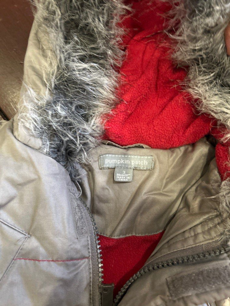 Pumpkin patch pufffer jacket (Category: Babies & Kids Fashion) located in Singapore. Submitted by stormwatch (Listing ID 1296645665, Image 2). Description: Warm puffer jacket with down feather. Comes with a set of winter wear for free..