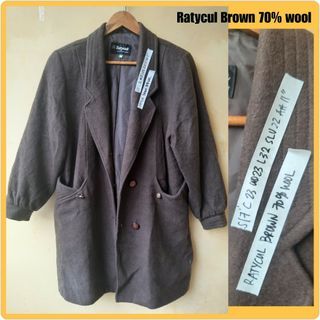 Ratycul Brown Wool  Winter TRENCH COAT