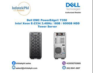 Server Dell EMC PowerEdge® T350  Intel Xeon E-2334 3.4GHz 8GB/600GB HDD/ Tower Server