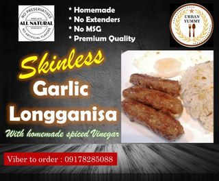 Skinless Garlic Pork Longganisa