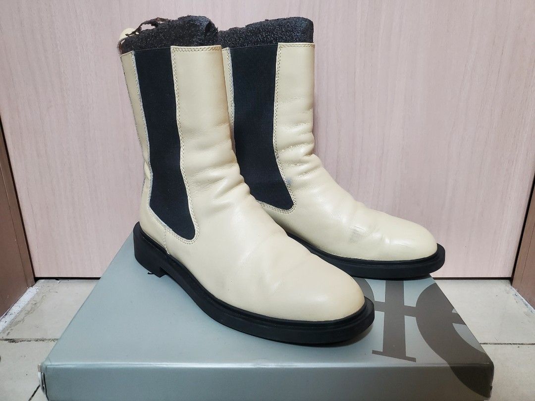 Staccato White Chunky Chelsea Boots Staccato Chelsea Boots In