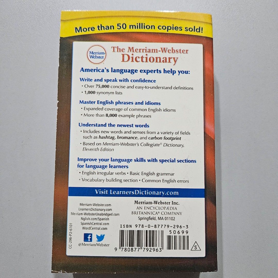 Thr Merriam Webster Dictionary New edition (Category: Textbooks) located in Manila. Submitted by bookshop050960392 (Listing ID 1296671747, Image 3). Description: welcome to my shop available Accounting Books Engineering Books pm me for more questions thank you for shopping 🛍.
