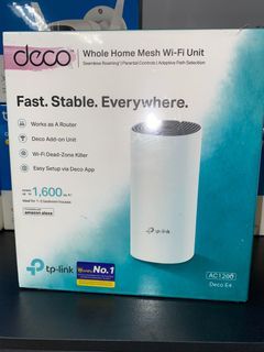 TP-Link Deco E4 (1-Pack) AC1200 Whole Home Mesh Wi-Fi System