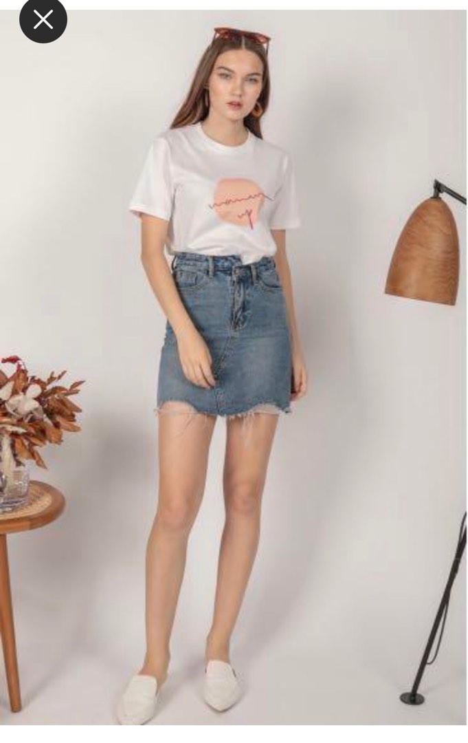 Ripped jean skirt yoga outlet