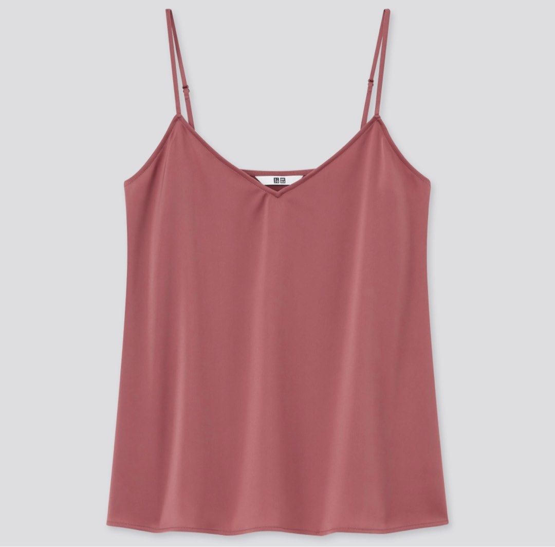 Uniqlo Pink Satin Camisole, Women's Fashion, Tops, Sleeveless on