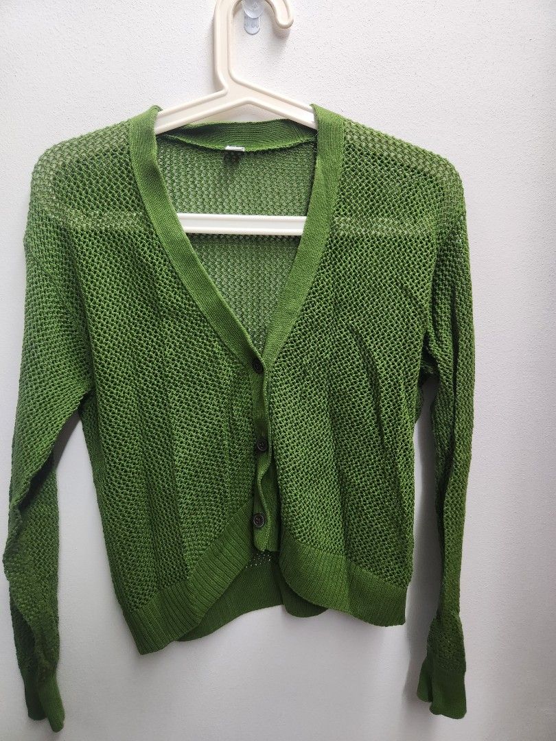 Uniqlo green cardigan discount