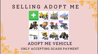 VEHICLES ADOPT ME (PRICE INDICATED IN THE PIC)