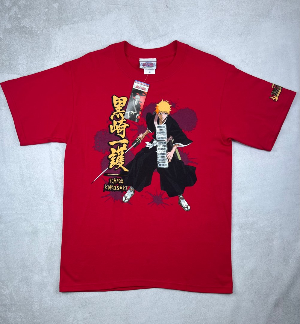 BLEACH Anime Character Print T-Shirt, Men's M Size cotton black type Vintage Second Hand main image 0