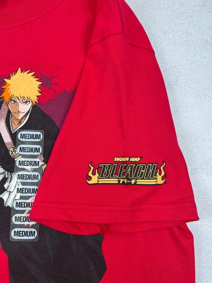 BLEACH character print T-shirt, men's size M cotton white type Vintage Second Hand