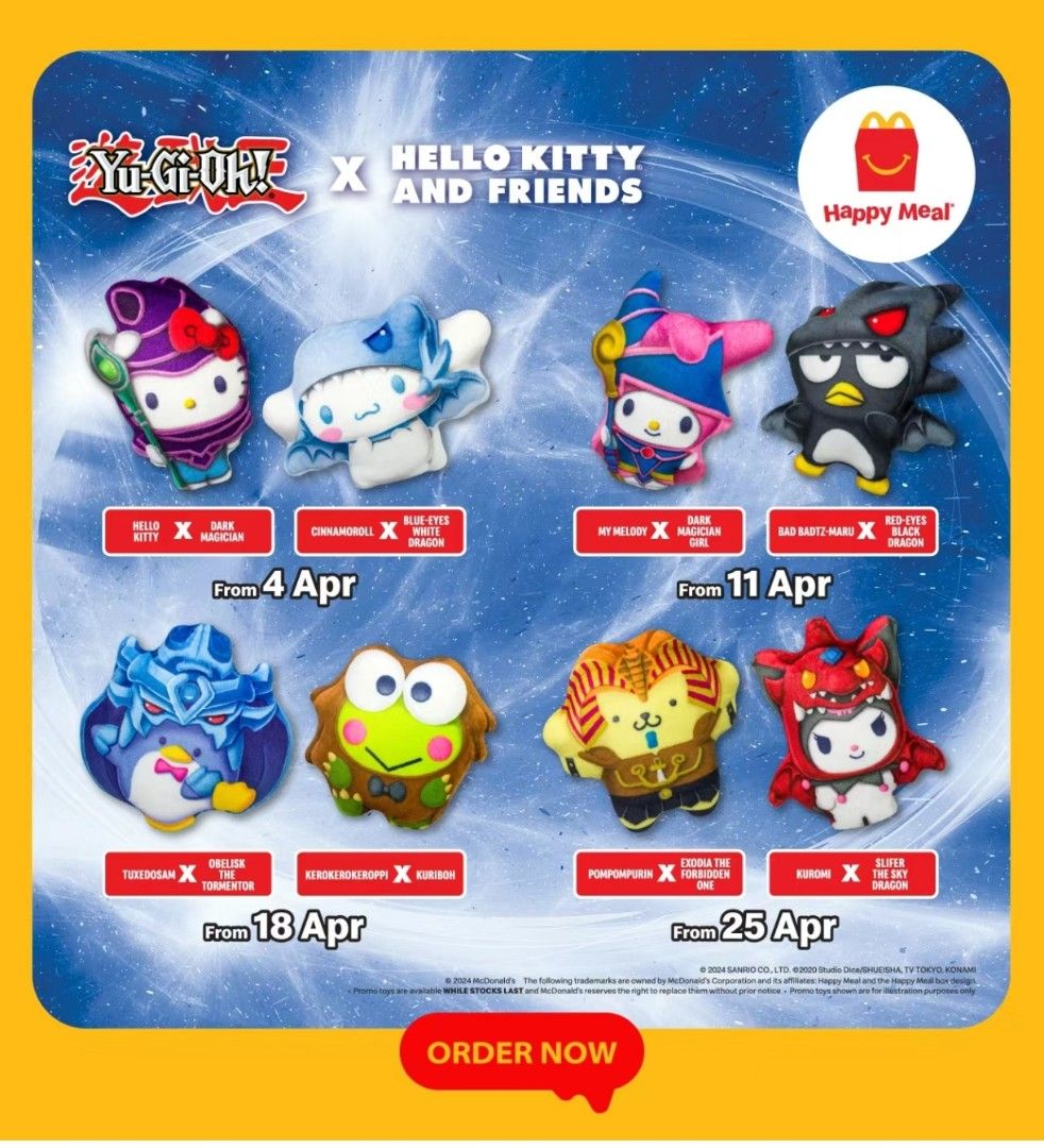 Yu Gi Oh! Mcd Happy Meal Hello kitty and friends Sanrio Kuromi melody