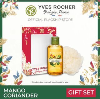 YVES ROCHER Mango Coriander Shower Gel 200 ml Gift Set with Bath Mesh