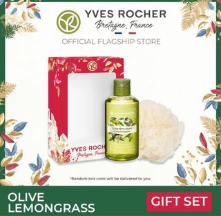 YVES ROCHER Olive Lemongrass Shower Gel 200 ml Gift Set with Bath Mesh