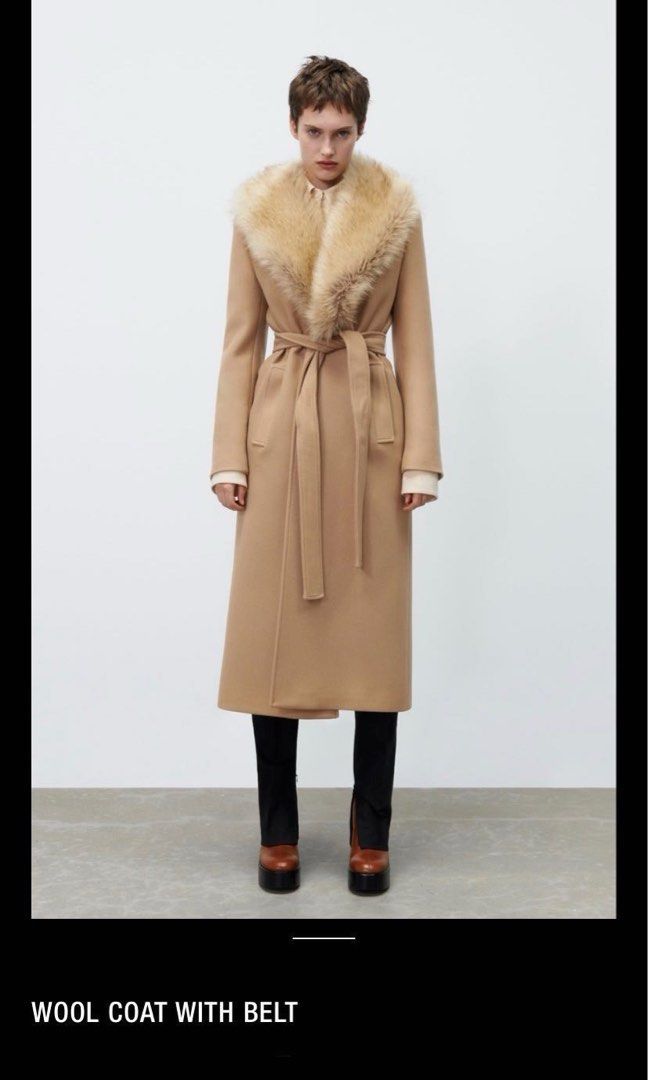 ZARA MANTECO WOOL premium coat with belt. Price include shipping Women s Fashion Coats Jackets and Outerwear on Carousell